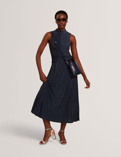 Ted Baker Inisha Ditsy Print Mock Neck Aline Midi Dress Women's