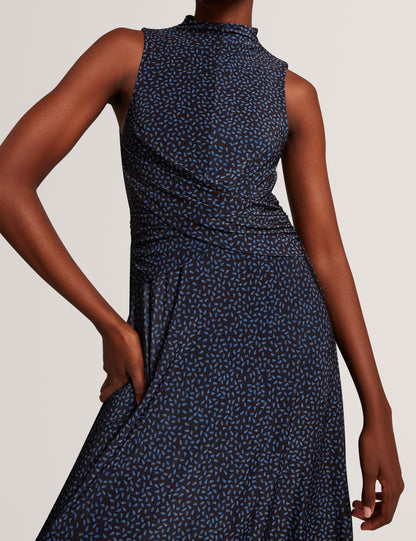 Ted Baker Inisha Ditsy Print Mock Neck Aline Midi Dress Women's