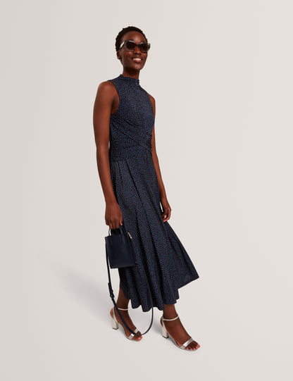 Ted Baker Inisha Ditsy Print Mock Neck Aline Midi Dress Women's