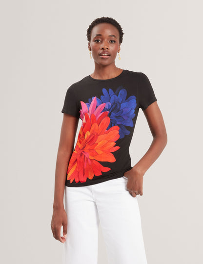 Ted Baker Riccia Floral Graphic Fitted Jersey Tshirt Women's