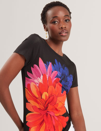 Ted Baker Riccia Floral Graphic Fitted Jersey Tshirt Women's