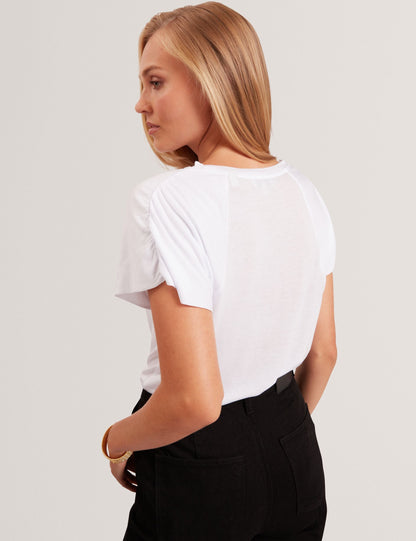 Ted Baker Elmie Gathered Shoulder Short Sleeve Jersey Tshirt Women's