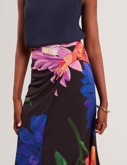 Ted Baker Varnia Dahlia Floral Print Wrapover Midi Skirt Women's