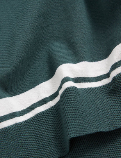 Ted Baker Friso Block Stripe Trim Knitted Cotton Jumper