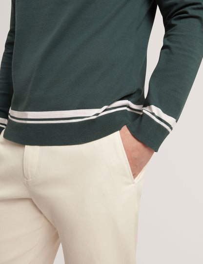 Ted Baker Friso Block Stripe Trim Knitted Cotton Jumper