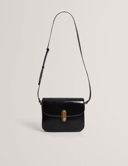 Ted Baker Kkaysie Twist Lock Crinkled Leather Satchel Bag Women's