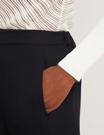 Ted Baker Melanaa Navy High Waist Pullon Wide Leg Trousers Women's