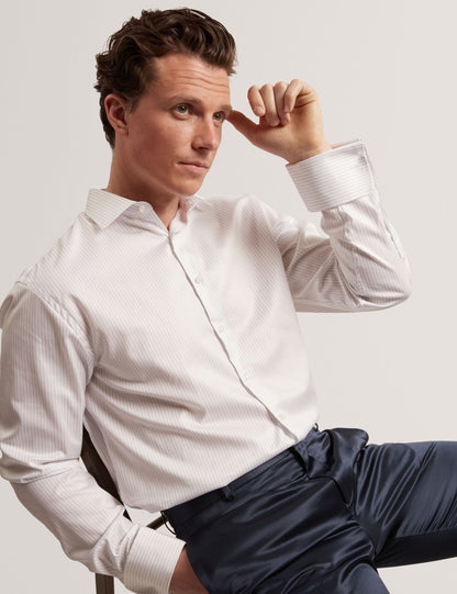 Ted Baker Arbery Fine Pinstripe Cotton Long Sleeve Shirt