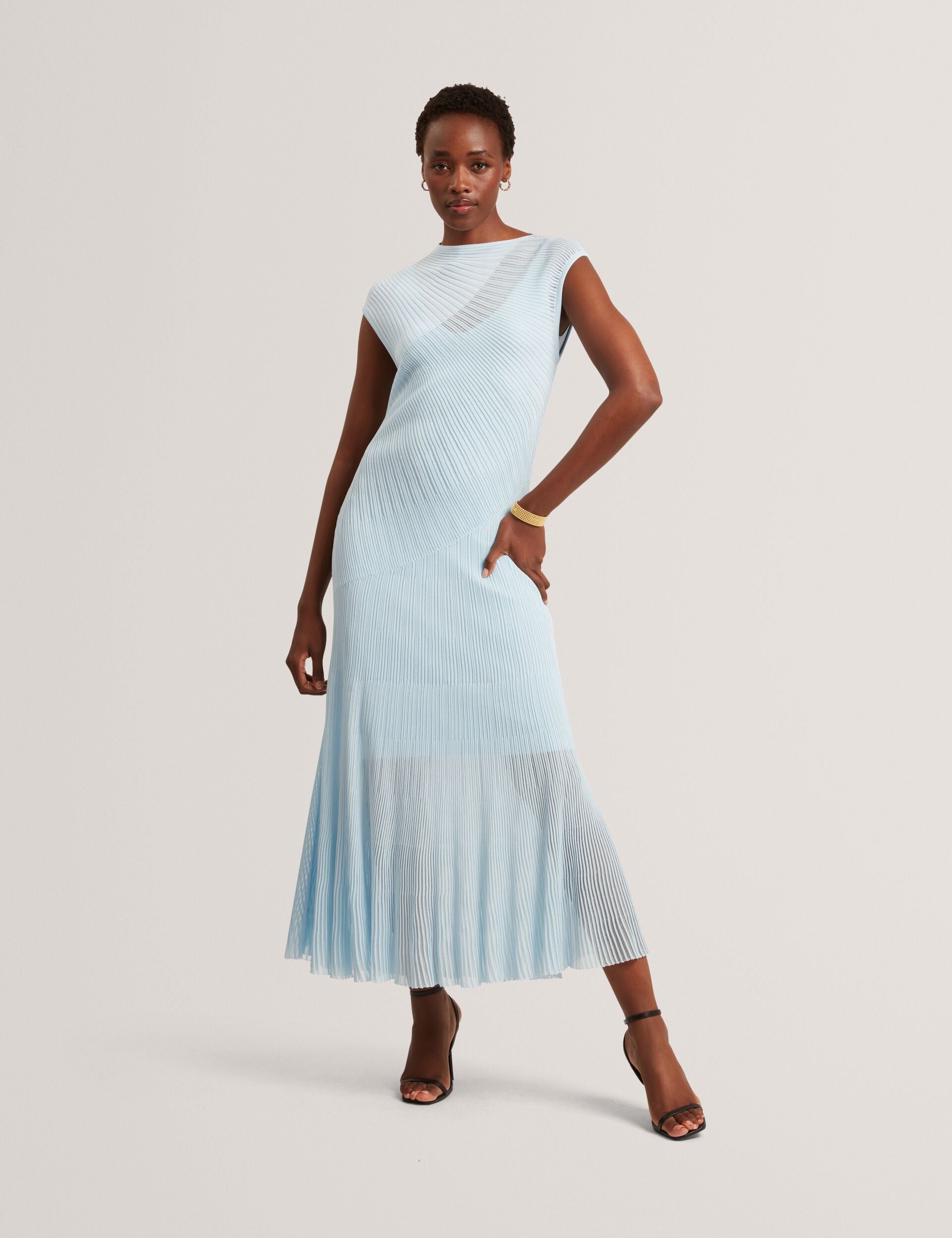 Ted Baker Celyina Sheer Detail Textured Knit Midaxi Dress Women's