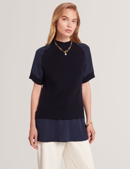 Ted Baker Onzaa Chunky Knit Short Sleeve Top With Shirt Hem Women's