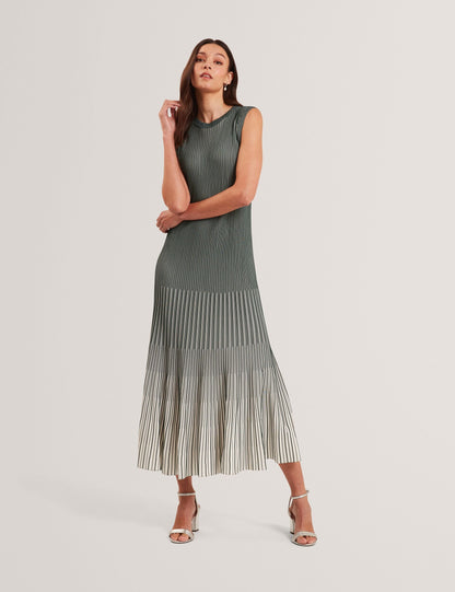 Ted Baker Dilylaa Textured Stripe Knit Sleeveless Midi Dress Women's