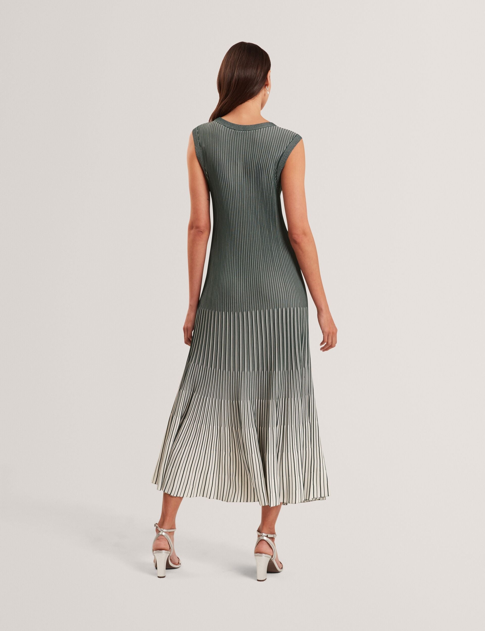 Ted Baker Dilylaa Textured Stripe Knit Sleeveless Midi Dress Women's