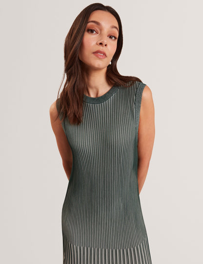 Ted Baker Dilylaa Textured Stripe Knit Sleeveless Midi Dress Women's