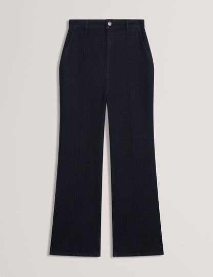 Ted Baker Verras Dark Wash Pintuck Kick Flare Jeans Women's
