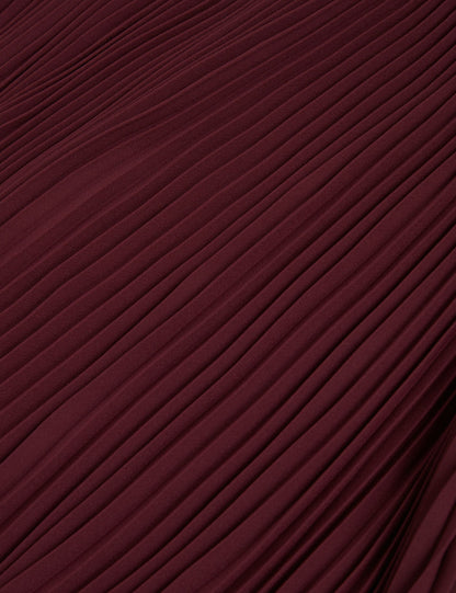 Ted Baker Agara Pleated Flowy Short Sleeve Blouse In Oxblood Women's