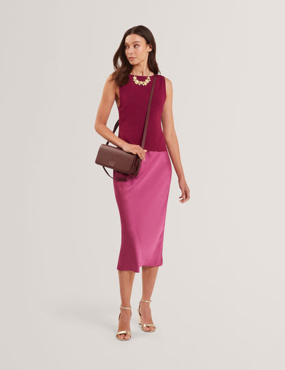 Ted Baker Ammil Satin Midi Slip Dress With Removable Tank Women's