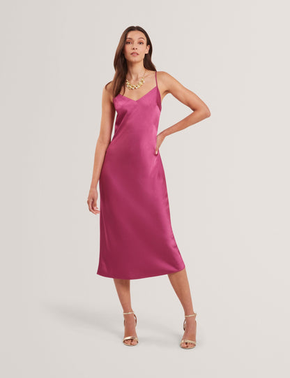 Ted Baker Ammil Satin Midi Slip Dress With Removable Tank Women's