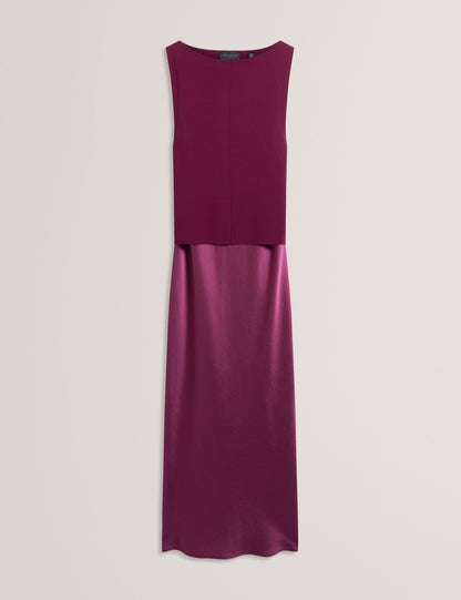 Ted Baker Ammil Satin Midi Slip Dress With Removable Tank Women's