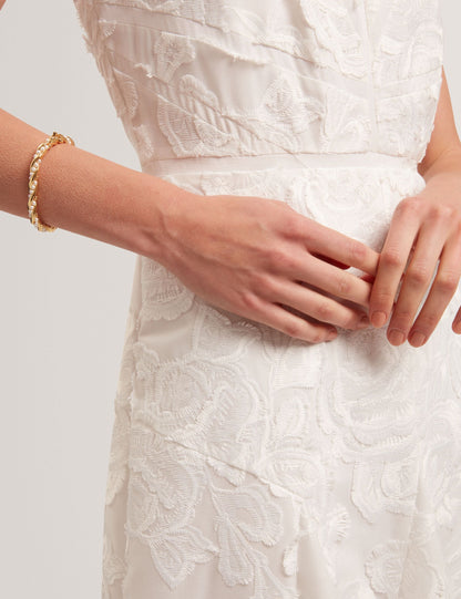 Ted Baker Enkoaa Textured Rose Embroidery Sleeveless Midi Dress Women's
