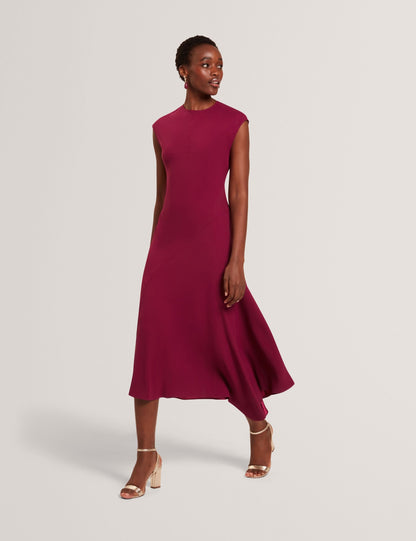 Ted Baker Isparta Sleeveless Asymmetric Bias Cut Midi Dress Women's