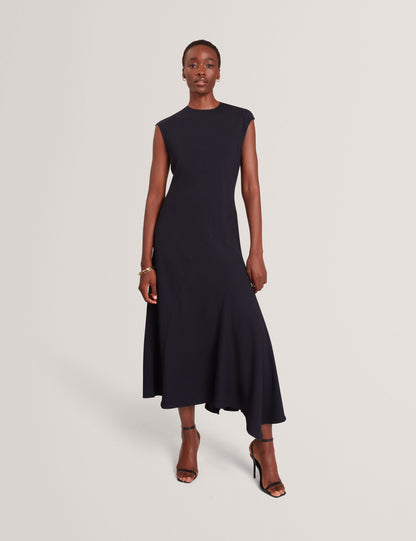 Ted Baker Isparta Sleeveless Asymmetric Bias Cut Midi Dress Women's