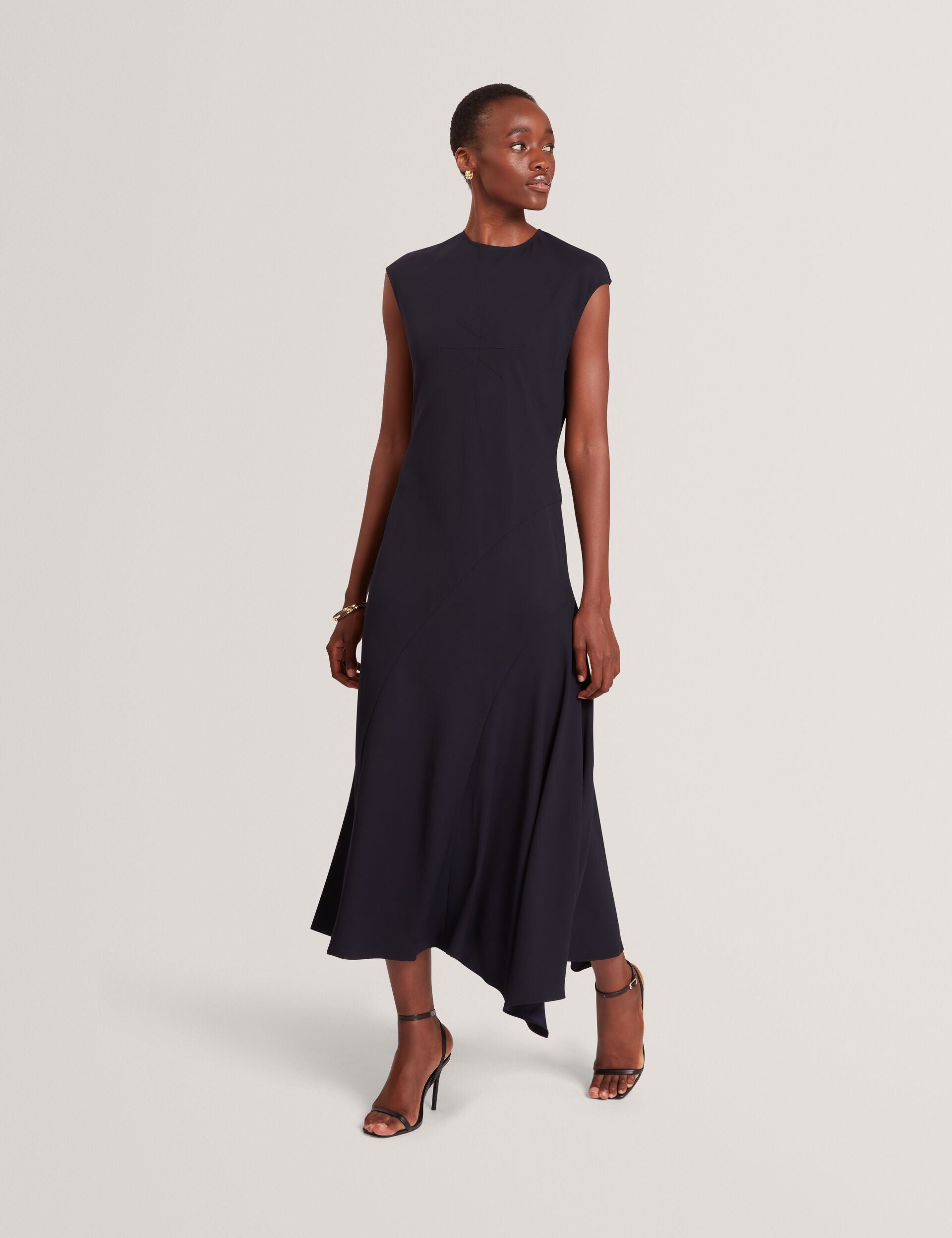 Ted Baker Isparta Sleeveless Asymmetric Bias Cut Midi Dress Women's