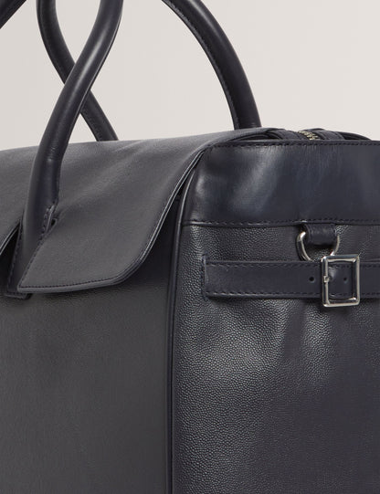 Ted Baker Karters Navy Caviar Leather Weekend Travel Bag