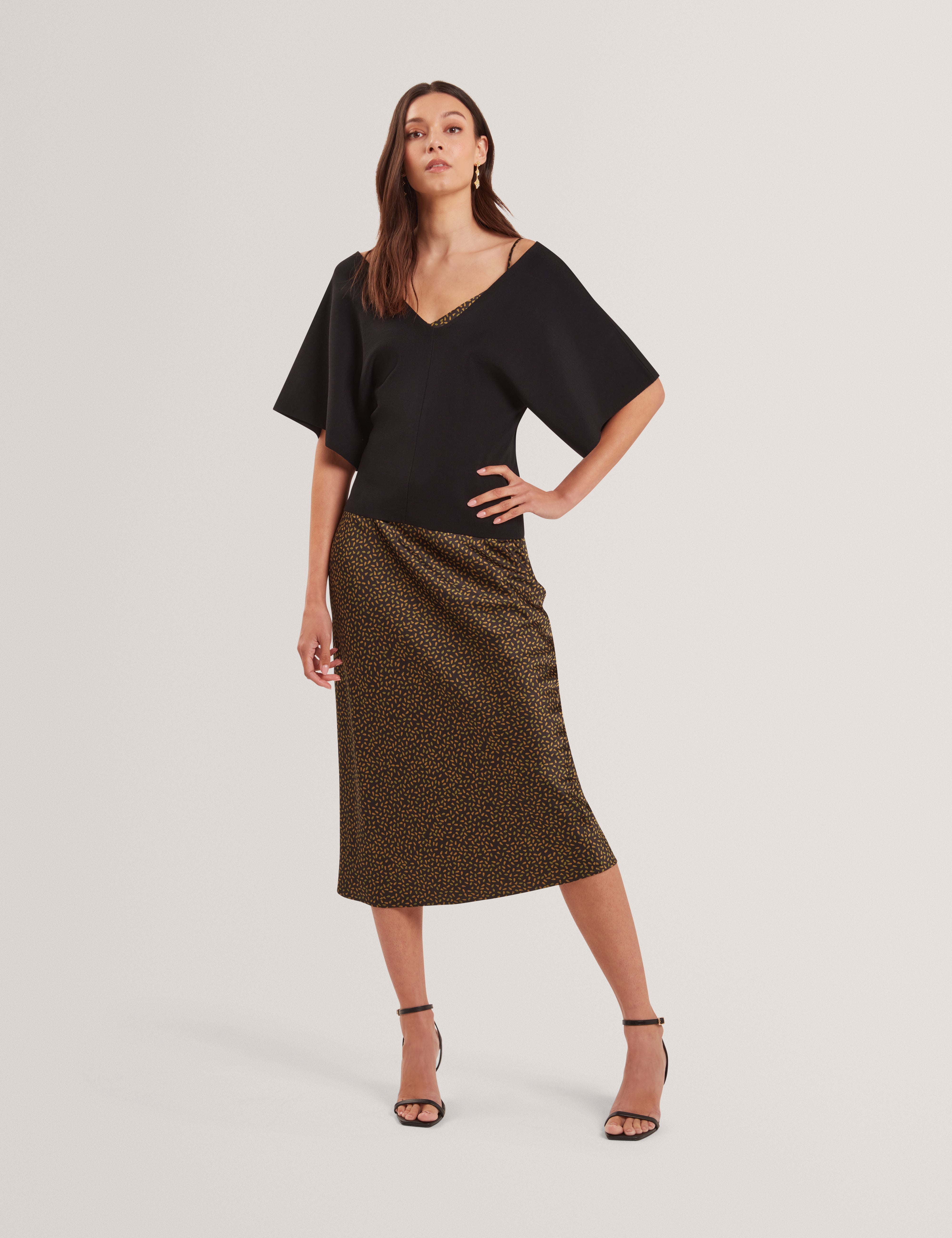 Ted Baker Reginah Wide Short Sleeve Vneck Knitted Top Women's