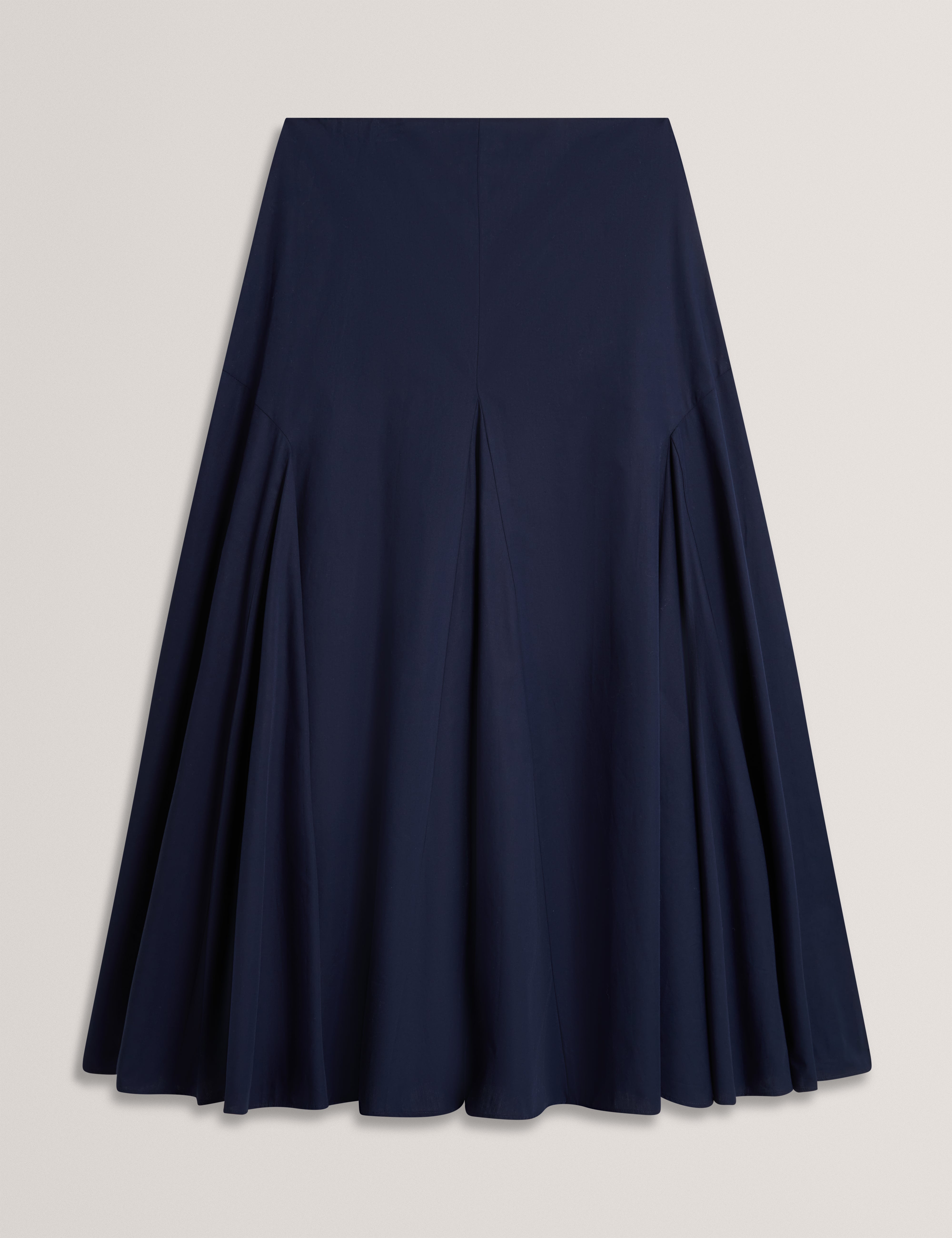 Ted Baker Zanzah Poplin Cotton Pleated Aline Midi Skirt Women's