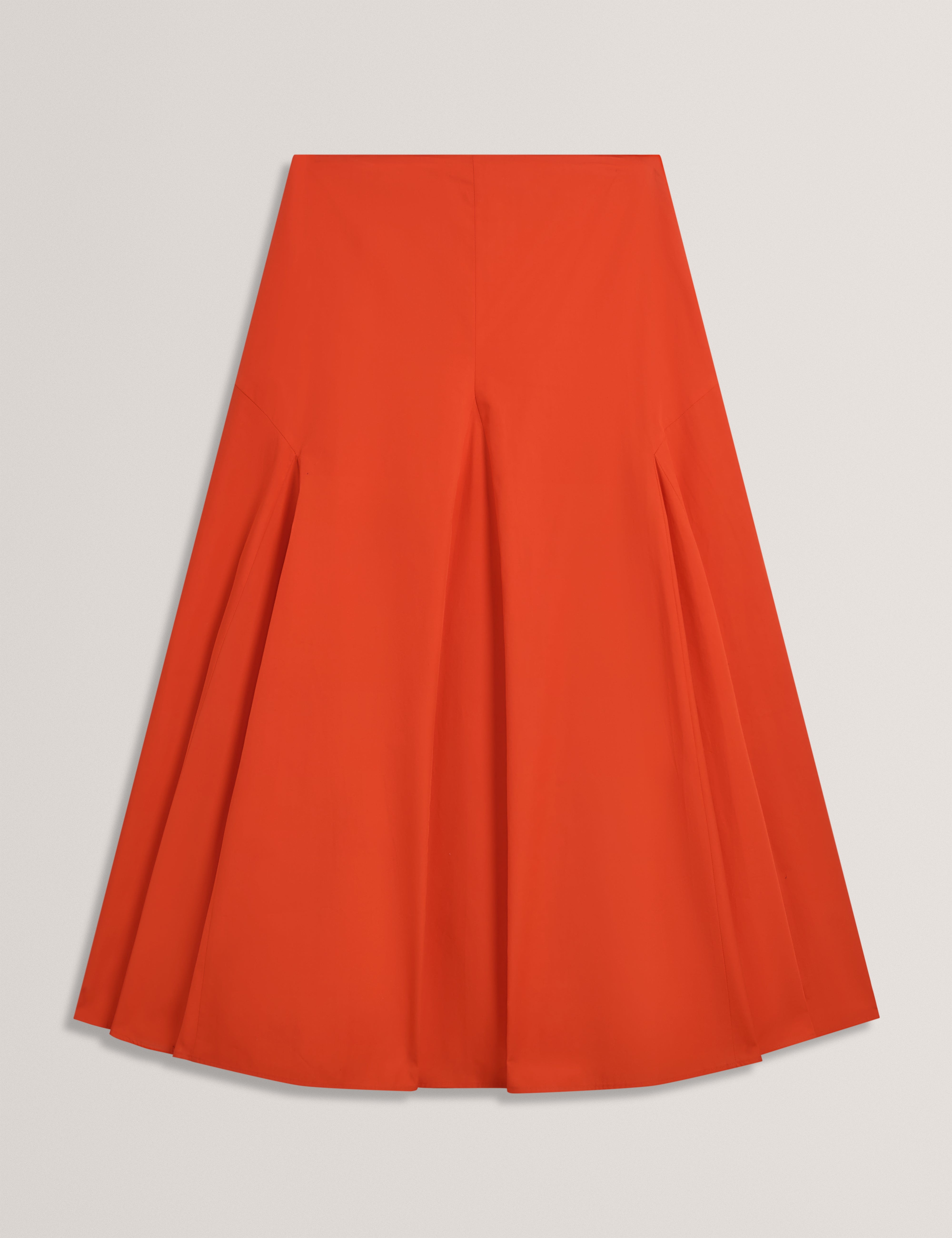 Ted Baker Zanzah Poplin Cotton Pleated Aline Midi Skirt Women's