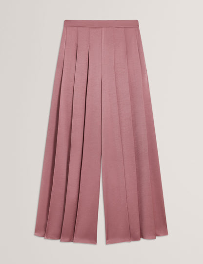 Ted Baker Duuva Satin Box Pleat Wide Leg Trousers Women's