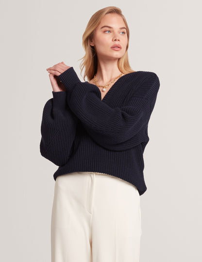 Ted Baker Velmee Oversized V Neck Fisherman Knit Jumper Women's