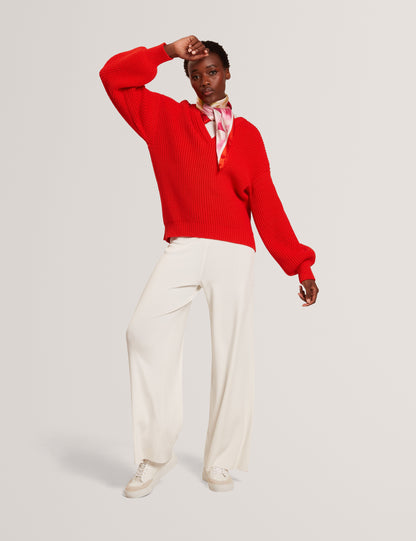 Ted Baker Velmee Oversized V Neck Fisherman Knit Jumper Women's