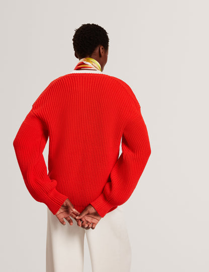 Ted Baker Velmee Oversized V Neck Fisherman Knit Jumper Women's