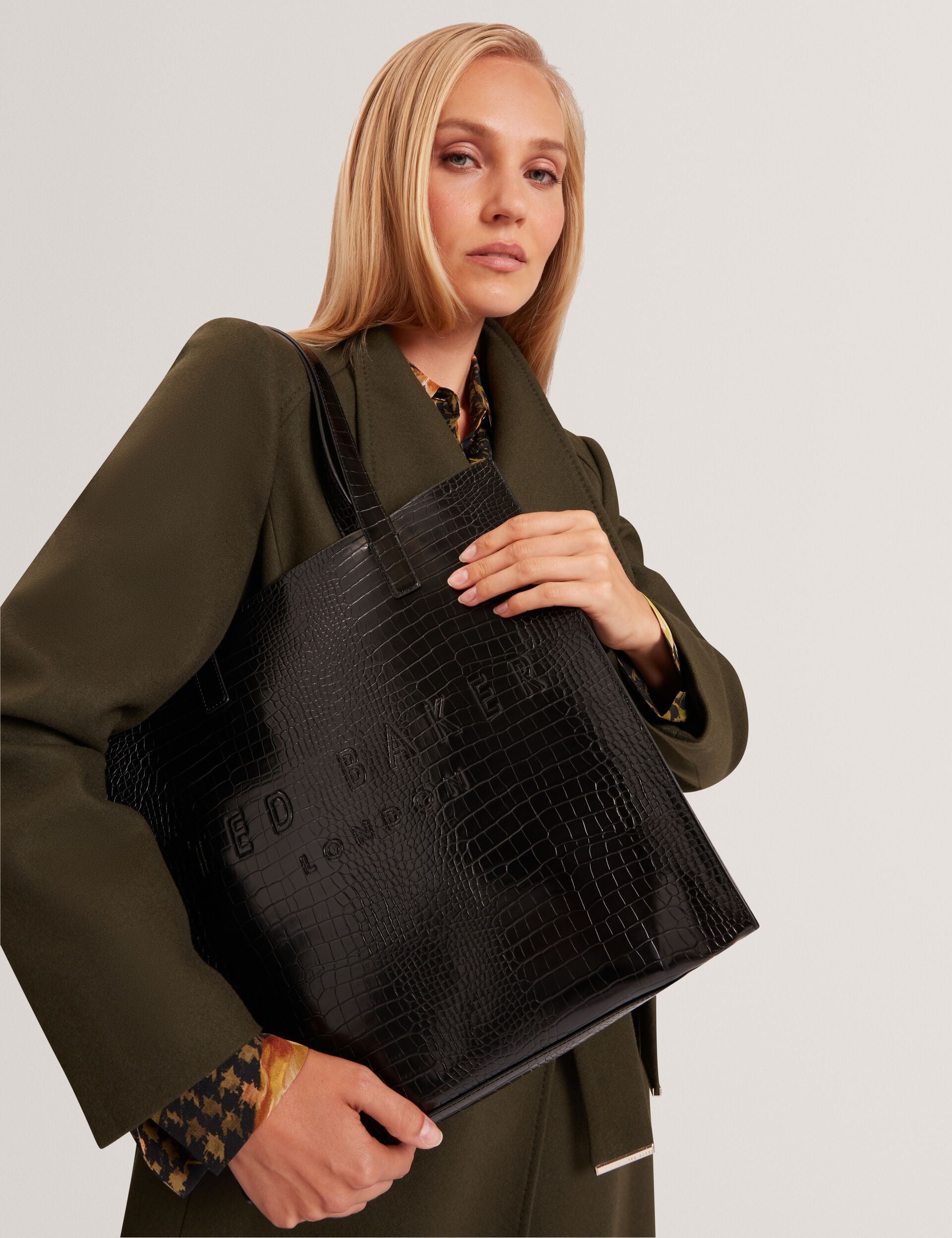 Ted Baker Croccon Large Croc Texture Icon Tote Bag Women's