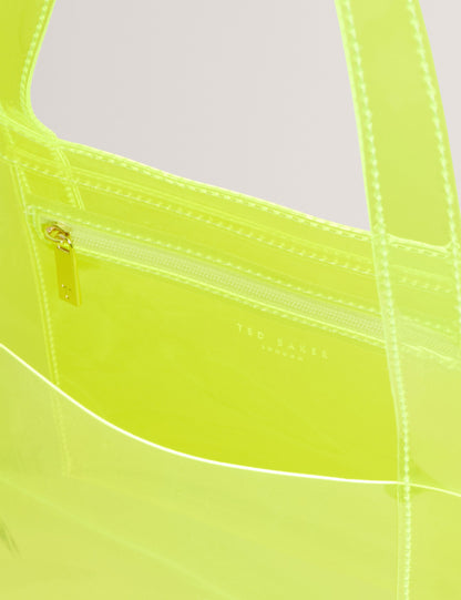 Ted Baker Sheicon Large Neon Clear Vinyl Icon Tote Bag Women's