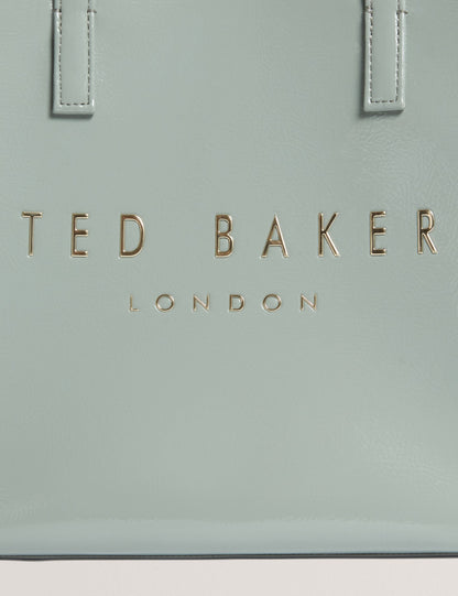 Ted Baker Crinion Crinkle Texture Small Icon Tote Bag In Grey Women's