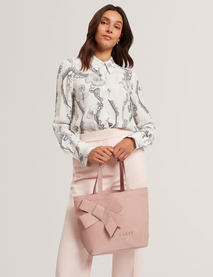 Ted Baker Nikicon Black Small Knot Bow Vinyl Icon Tote Bag Women's