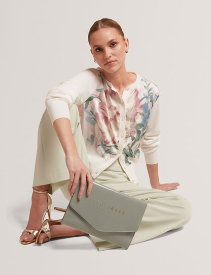 Ted Baker Crinkie Patent Faux Leather Envelope Clutch Bag Women's