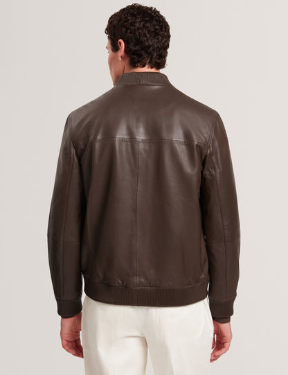 Ted Baker Leeams Leather Classic Bomber Jacket