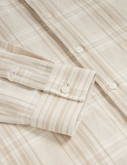 Ted Baker Zeuso Tonal Check Cotton Linen Overshirt