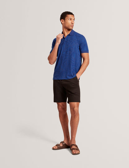 Ted Baker Edwine Jacquard Leaf Print Short Sleeve Polo