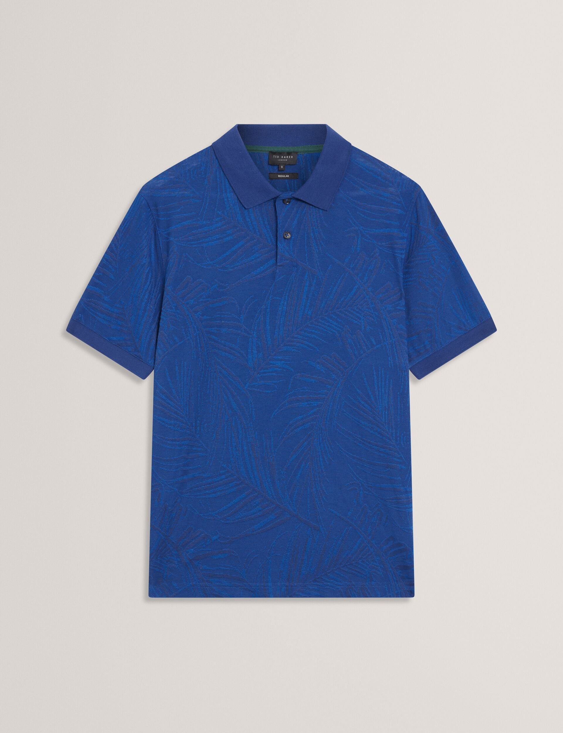 Ted Baker Edwine Jacquard Leaf Print Short Sleeve Polo
