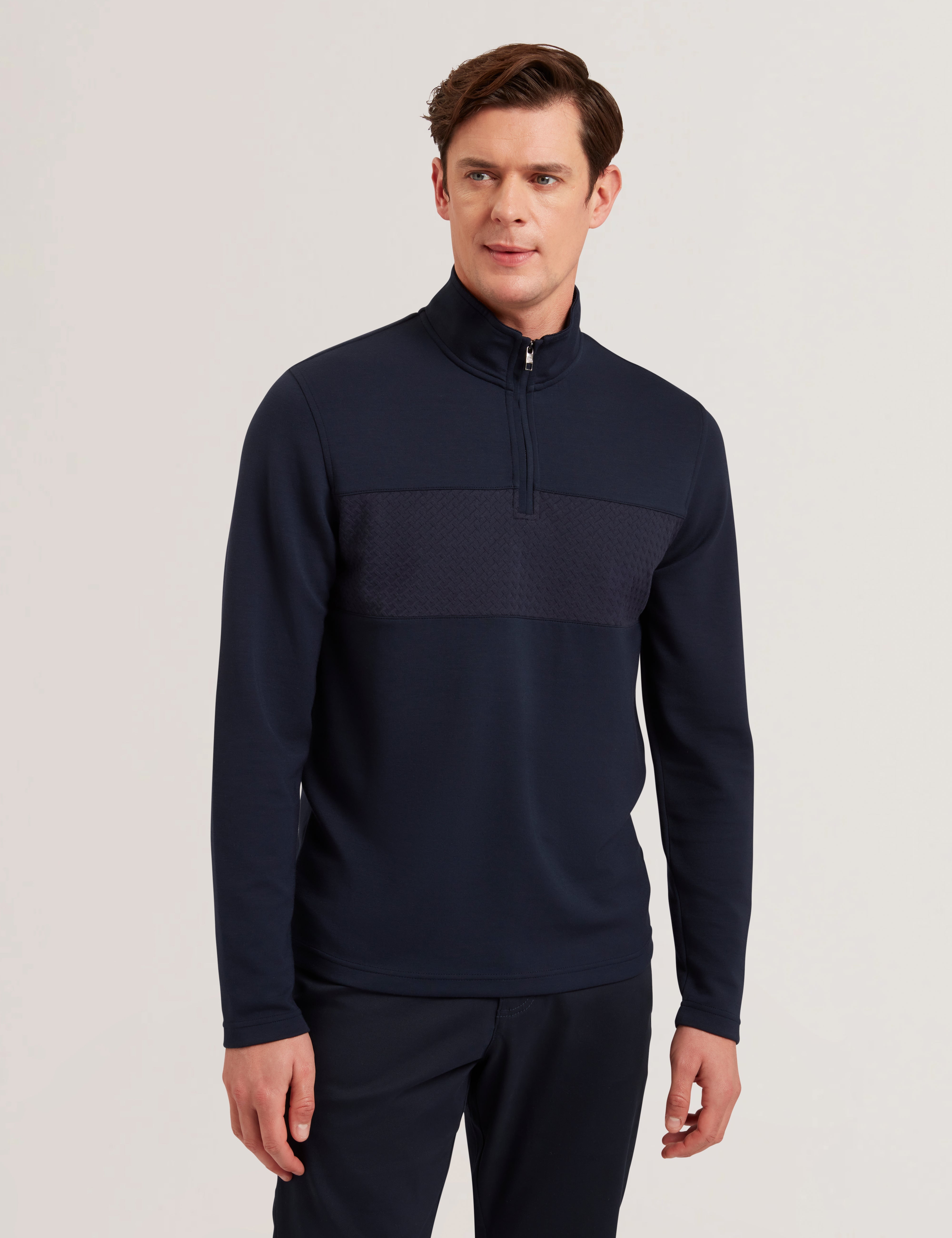 Ted Baker Simonea Textured Panel Halfzip Modal Sweatshirt