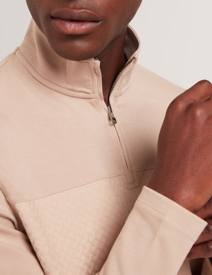 Ted Baker Simonea Textured Panel Halfzip Modal Sweatshirt
