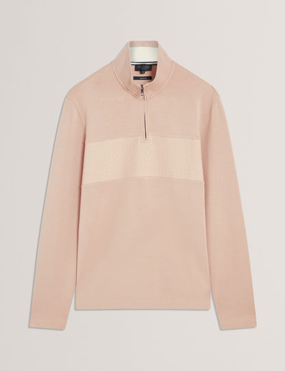 Ted Baker Simonea Textured Panel Halfzip Modal Sweatshirt