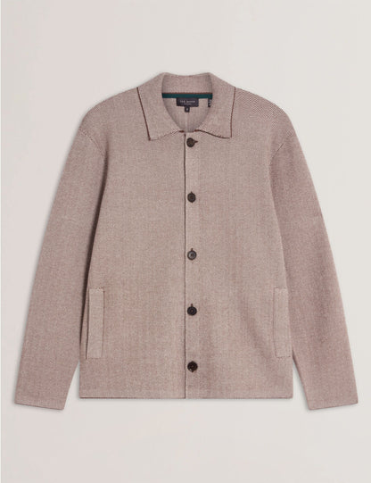 Ted Baker Thimon Herringbone Knit Buttonup Jacket