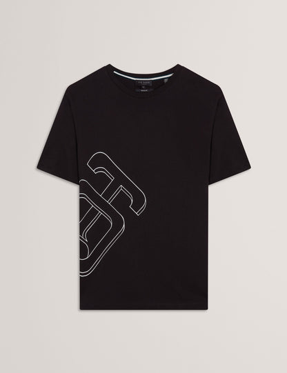 Ted Baker Craigey Black Logo Graphic Crew Neck Cotton Tshirt