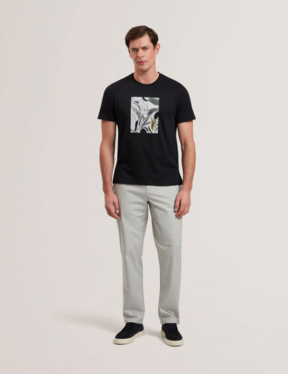 Ted Baker Justino Black Branded Box Print Graphic Cotton Tshirt