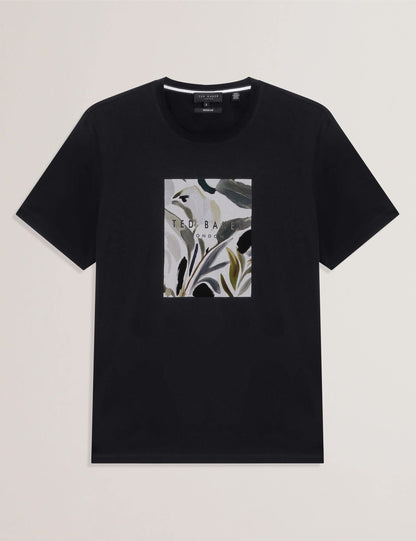 Ted Baker Justino Black Branded Box Print Graphic Cotton Tshirt